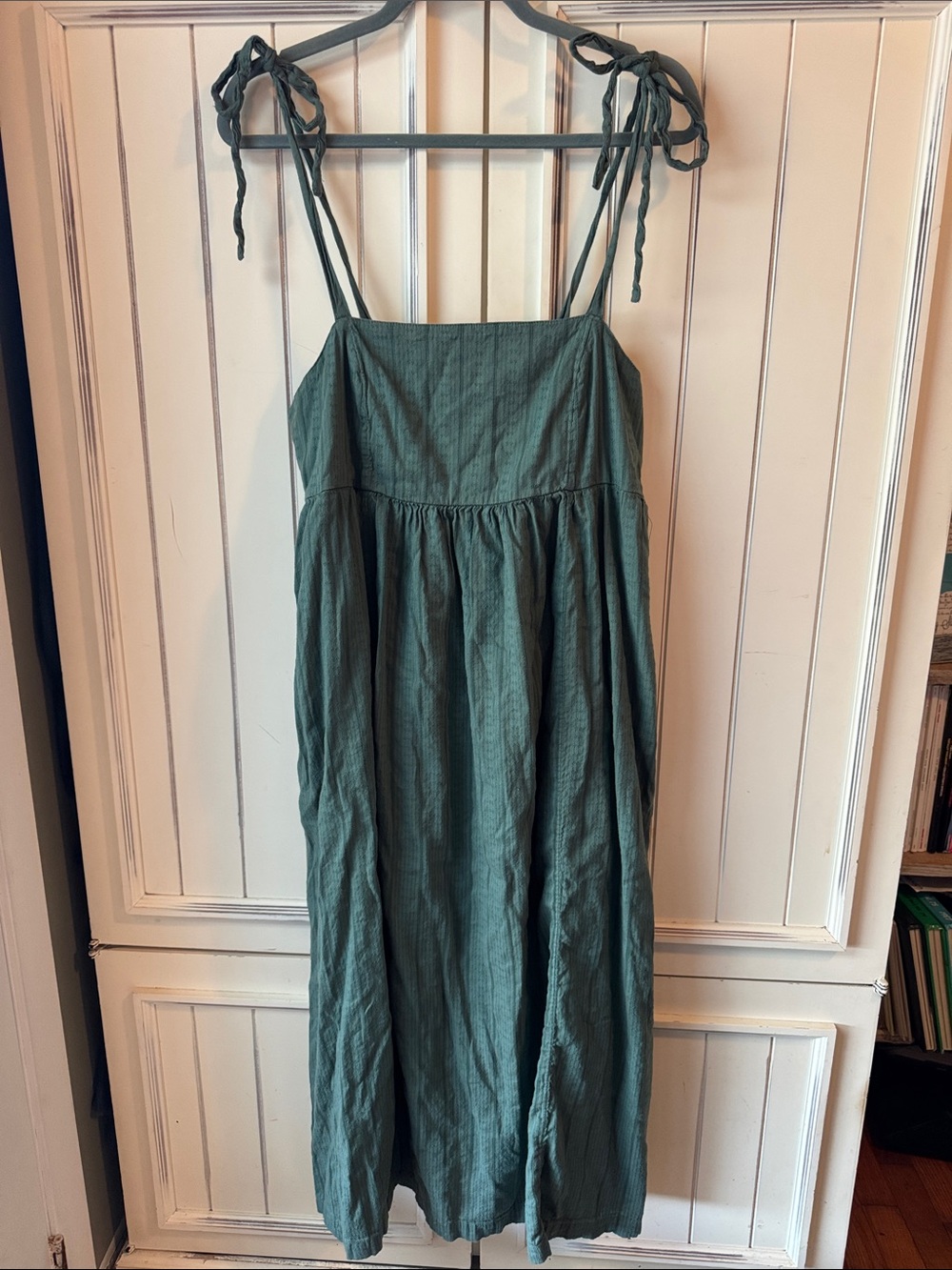 Old Navy Sage Green Tie-Shoulder Midi Dress